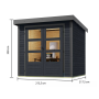 hybridný domček KARIBU JUPITER C (93415) antracit / terragrau LG4039