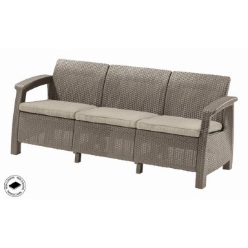 Záhradný nábytok Keter Corfu love seat max trojsedačková pohovka cappuccino
